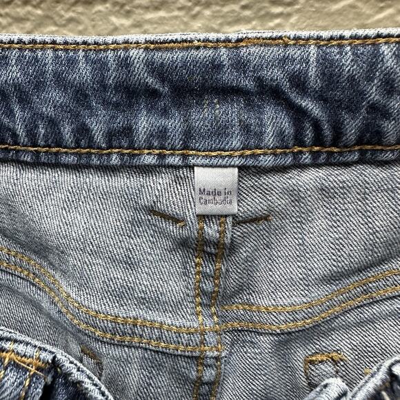 Womens Short Size 0 Jennifer Lopez Distressed Boyfriend Blue Jeans Denim Shorts - Picture 10 of 11